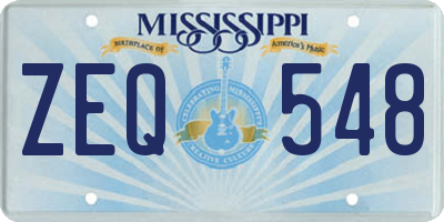 MS license plate ZEQ548
