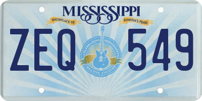 MS license plate ZEQ549