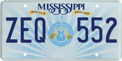 MS license plate ZEQ552