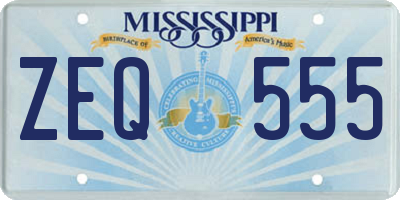 MS license plate ZEQ555