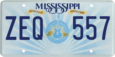 MS license plate ZEQ557