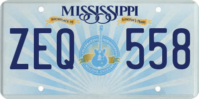 MS license plate ZEQ558