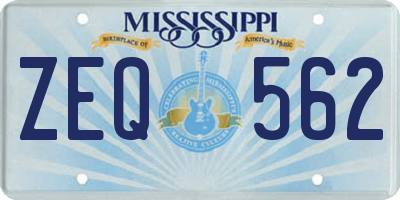 MS license plate ZEQ562