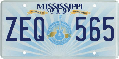 MS license plate ZEQ565