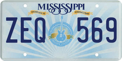 MS license plate ZEQ569