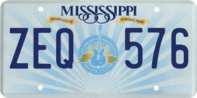 MS license plate ZEQ576