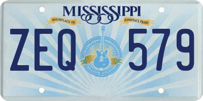 MS license plate ZEQ579
