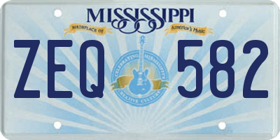 MS license plate ZEQ582