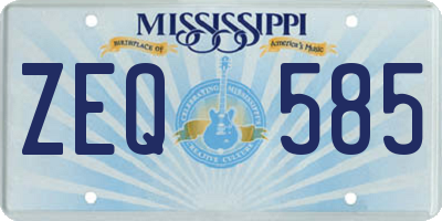 MS license plate ZEQ585