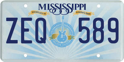 MS license plate ZEQ589