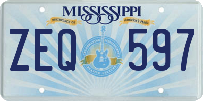 MS license plate ZEQ597