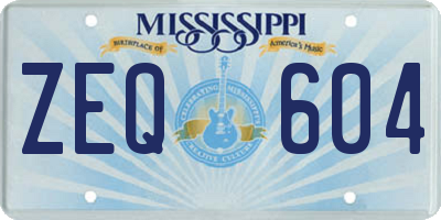 MS license plate ZEQ604