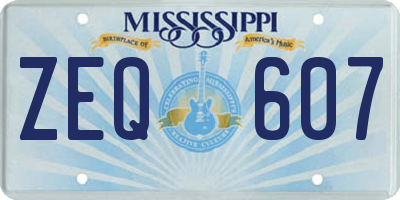 MS license plate ZEQ607