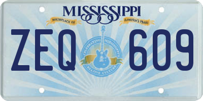 MS license plate ZEQ609