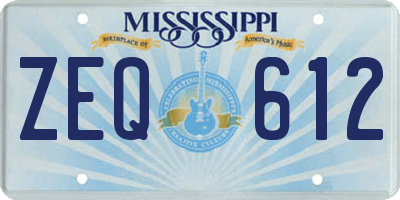 MS license plate ZEQ612