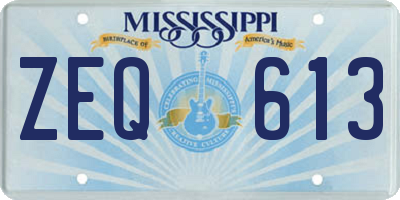 MS license plate ZEQ613