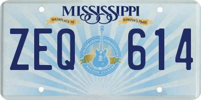 MS license plate ZEQ614