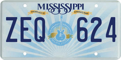 MS license plate ZEQ624