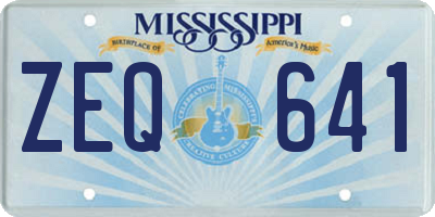MS license plate ZEQ641