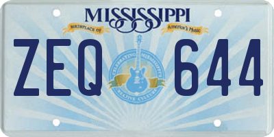 MS license plate ZEQ644