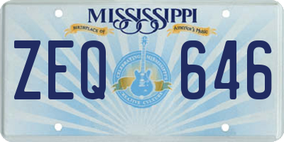 MS license plate ZEQ646