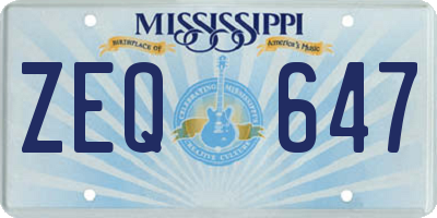 MS license plate ZEQ647