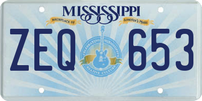 MS license plate ZEQ653