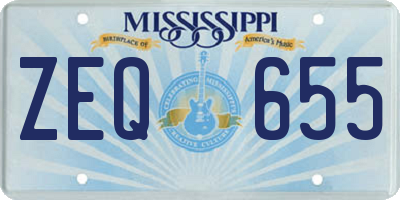 MS license plate ZEQ655