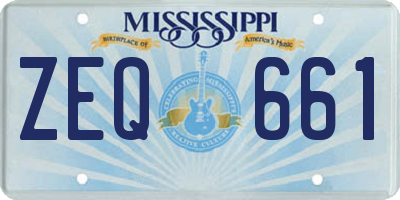 MS license plate ZEQ661