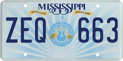 MS license plate ZEQ663