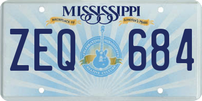 MS license plate ZEQ684