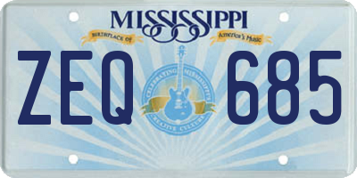 MS license plate ZEQ685
