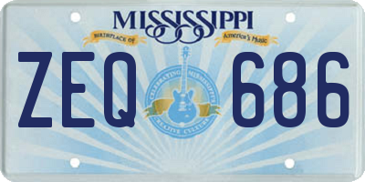 MS license plate ZEQ686