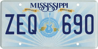 MS license plate ZEQ690