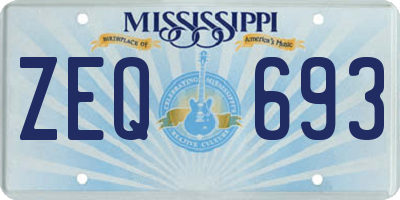 MS license plate ZEQ693