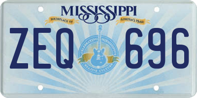 MS license plate ZEQ696