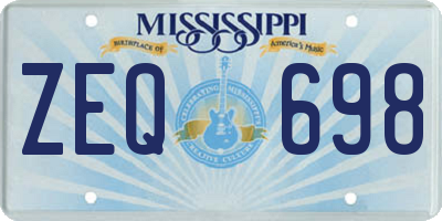 MS license plate ZEQ698
