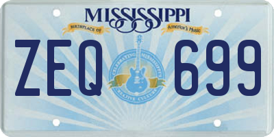 MS license plate ZEQ699