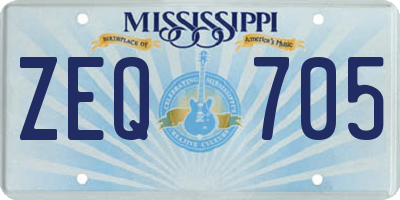 MS license plate ZEQ705