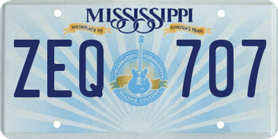 MS license plate ZEQ707