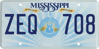 MS license plate ZEQ708