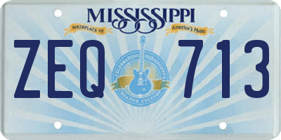 MS license plate ZEQ713