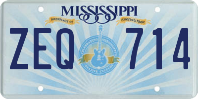 MS license plate ZEQ714