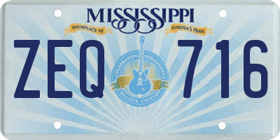 MS license plate ZEQ716