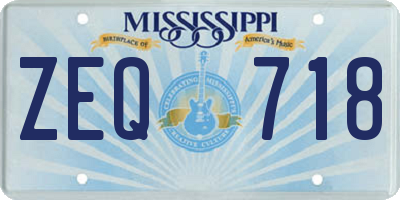 MS license plate ZEQ718