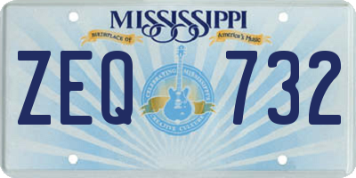 MS license plate ZEQ732