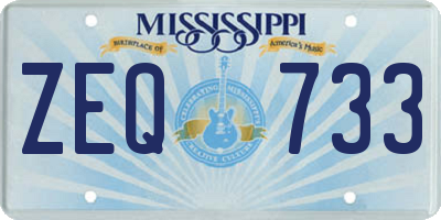 MS license plate ZEQ733