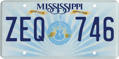 MS license plate ZEQ746