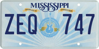 MS license plate ZEQ747