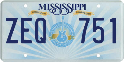 MS license plate ZEQ751